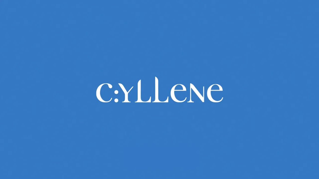 Carte de vœux 2023 du Groupe Cyllene : logo blanc sur fond bleu uni